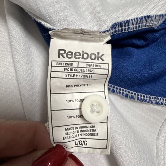 INDIANAPOLIS COLTS Polo Shirt SS REEBOK Blue White NFL AFC South Polyester L - Picture 6 of 12